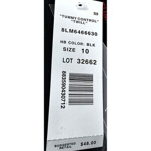 Harve Benard Pants Women 10 Black Capri Stretch Tummy Control Hi Rise Ladies NEW